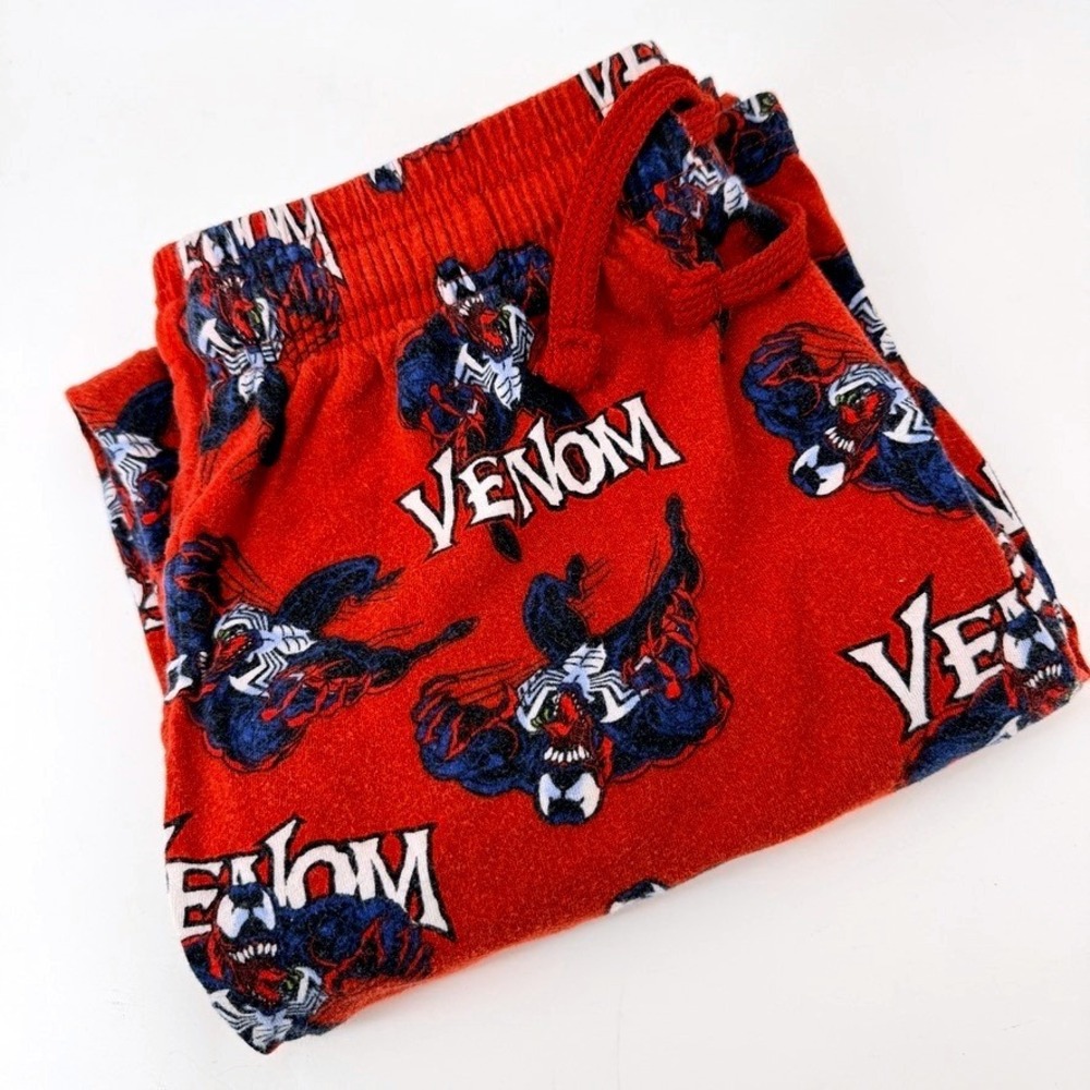 Marvel Venom Pajama Pants Mens Small Red All Over Print Cotton Sleepwear Lounge